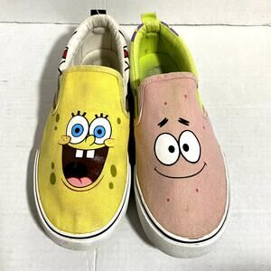 GroundUP Spongebob Squarepants Mismatched Canvas Sneakers Patrick Star Sz 5